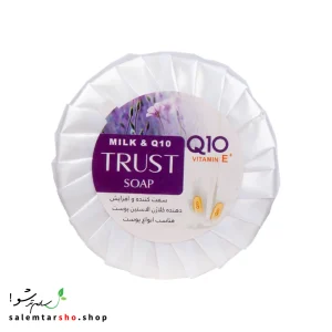 صابون شیر و Q10 تراست برای سفت‌کردن پوست، جلوگیری از پیری، مغذی و روشن‌کننده پوست با ترکیب شیر و کیوتن